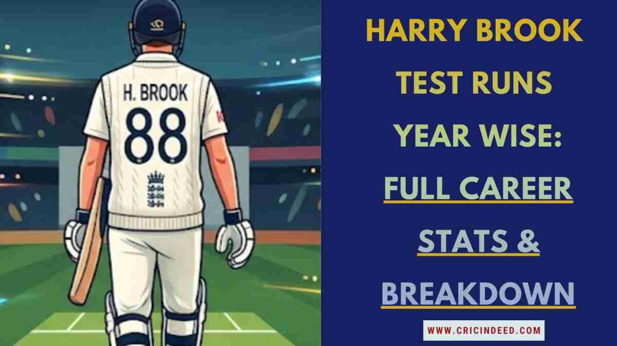 Harry Brook Test Runs Year-wise