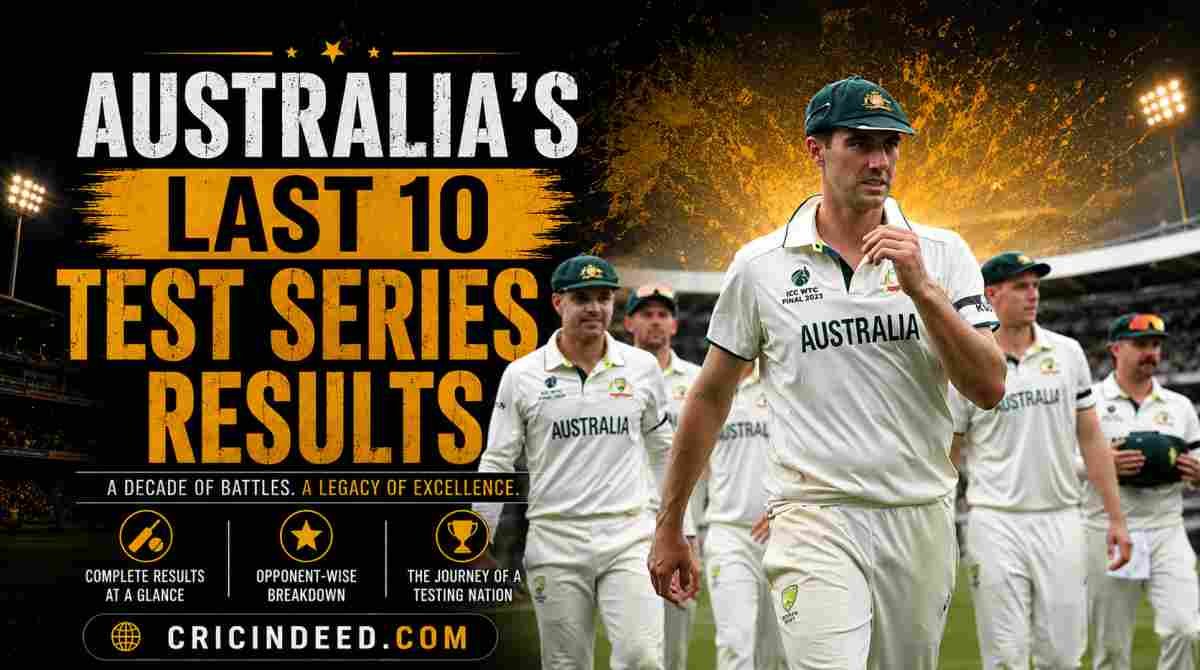 Australia’s Last 10 Test Series Results