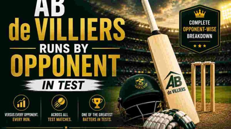 AB de Villiers Runs by Opponent in Test