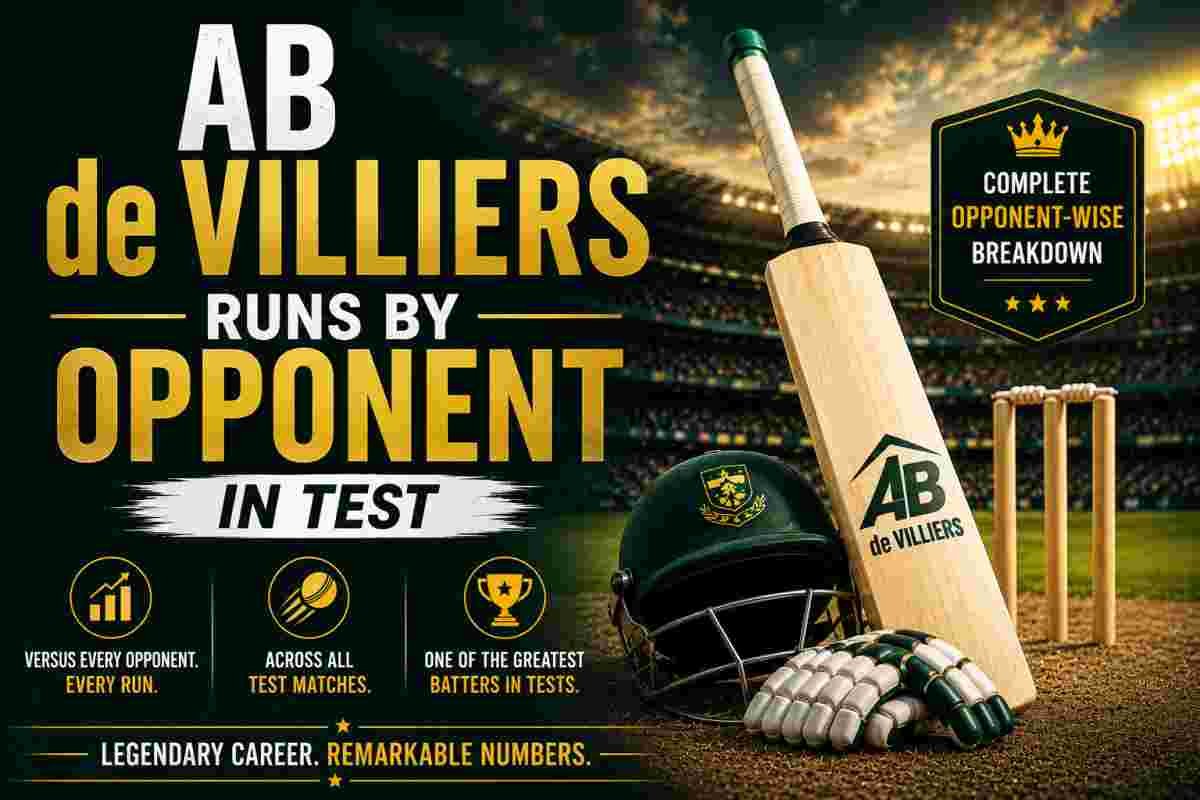 AB de Villiers Runs by Opponent in Test