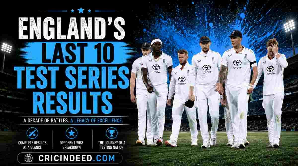 England’s Last 10 Test Series Results