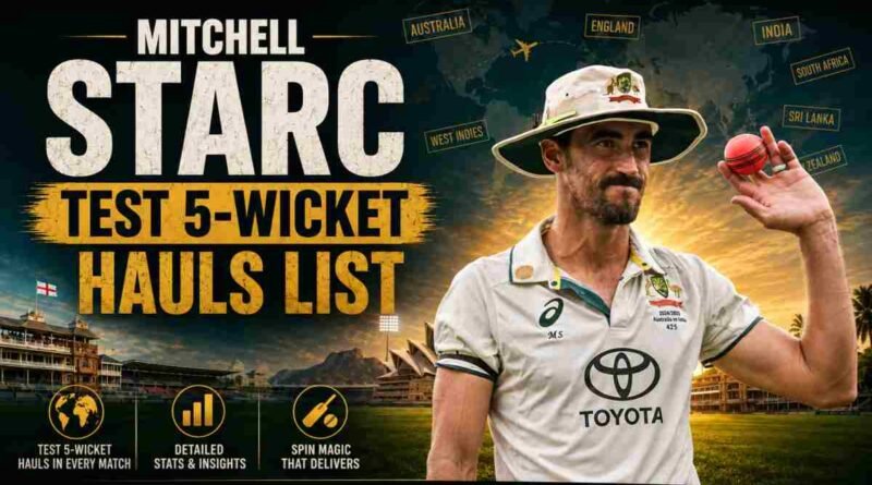 Mitchell Starc Test 5-Wicket Hauls List