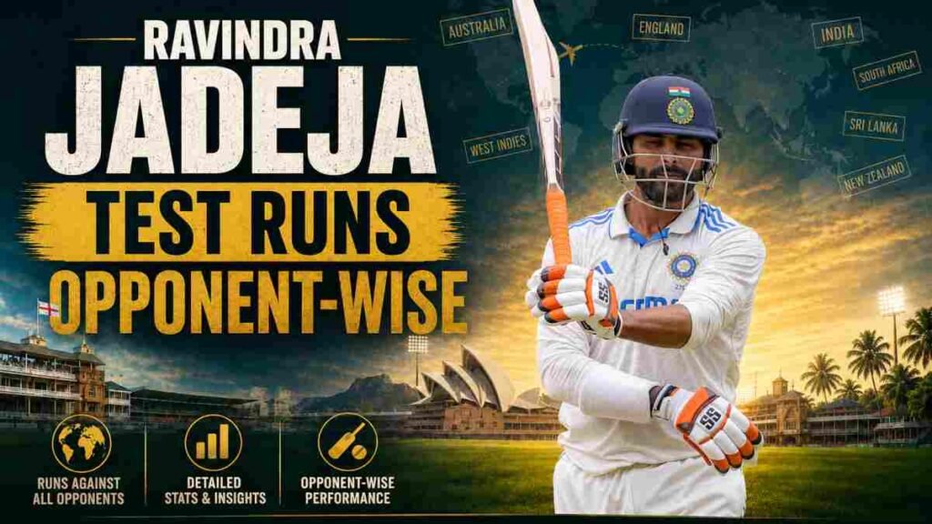 Ravindra Jadeja Test Runs Opponent-wise