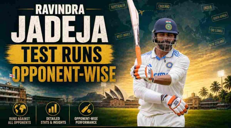 Ravindra Jadeja Test Runs Opponent-wise