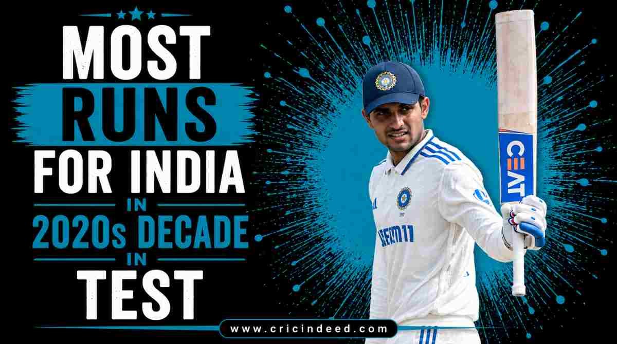 Most Runs for India in 2020s Decade in Test
