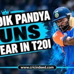Hardik Pandya Runs by Year in T20I