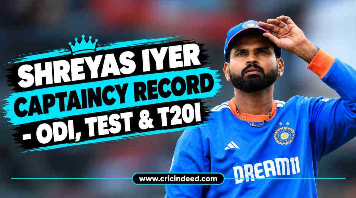 Shreyas Iyer Captaincy Record โ ODI, Test & T20I